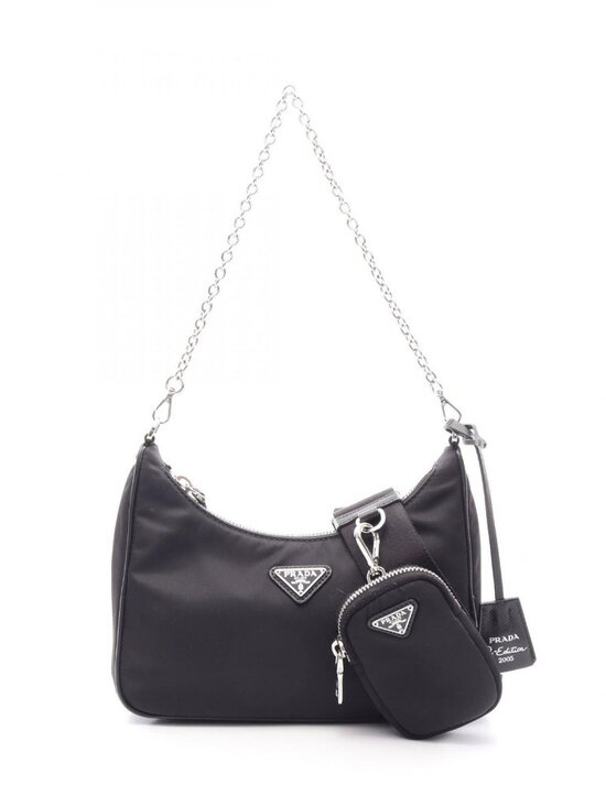Prada Handbags - Prada Shoulder Bag Re Edition 2-Way Black Nylon Saffiano Leather